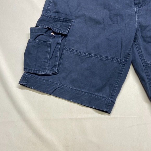 Foot Locker Shorts Mens 36 Navy Blue Denim Cotton Cargo Pockets Casual Outdoor - Picture 3 of 16